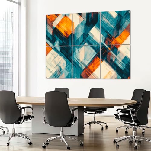 Paquete de 6 paneles acústicos decorativos autoadhesivos para estudio y oficina, 72"x48", con diseño abstracto y capas transparentes miniatura 7