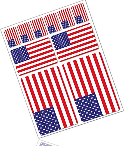 Biomar Labs 10 x PVC Autocollant Voiture Auto Moto Drapeau National Etats Unis USA D 39