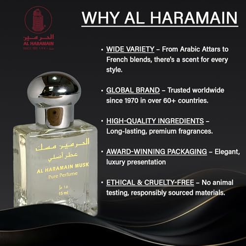 Image of Al Haramain Musk Attar 15 ml - Unisex Concentrated Musk Attar, Long‑Lasting Oriental Woody Fragrance