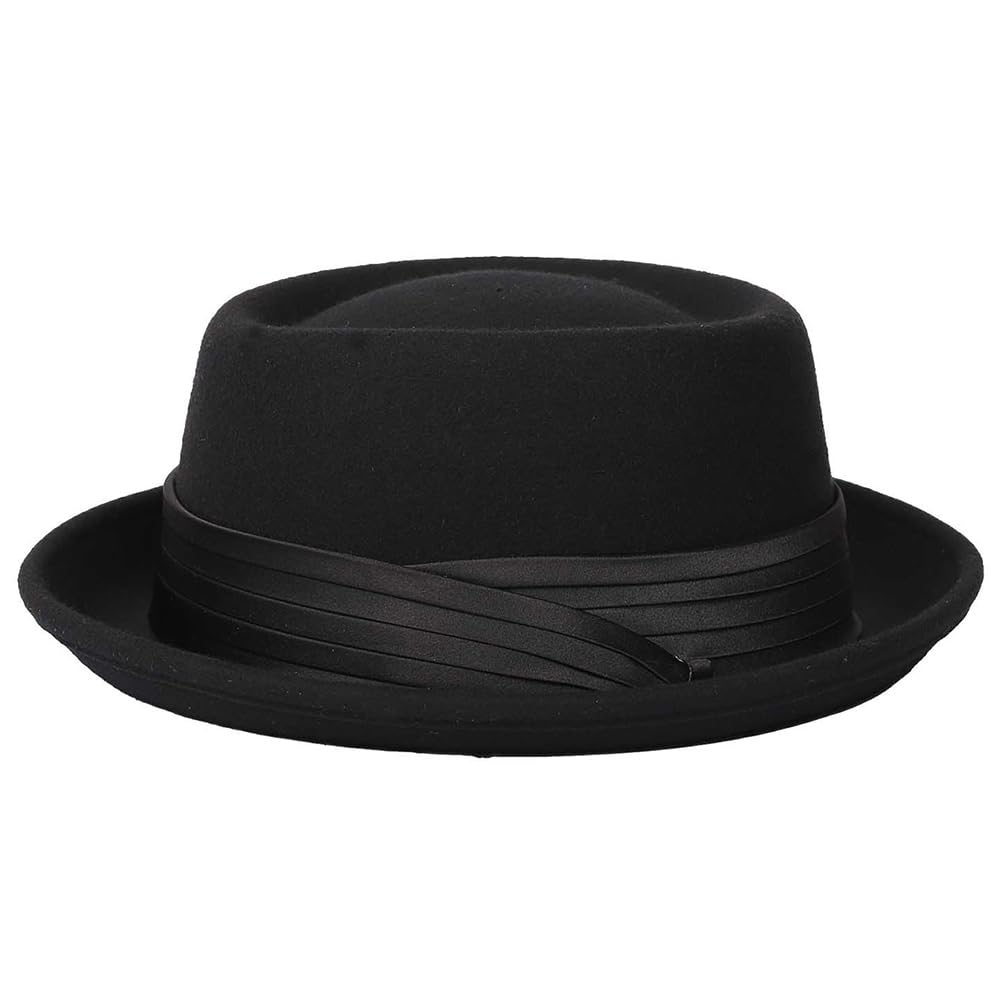 HIMESPORTPork Pie Hat Breaking Bad Hats Porkpie Hats Wool Felt Heisenberg Hat Mens Brimmed Hats Fedora