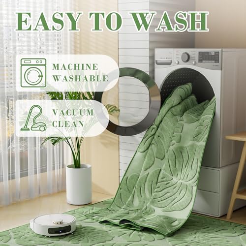 Tapete decorativo verde Arenarug 5x7 de felpa alta y baja miniatura 5