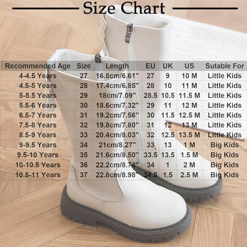 Kids Mid Calf Boots Girls Leather Knee High Winter Shoes Toddler Warm Lined Fashion Dress Zipper Riding Boots Casual2
