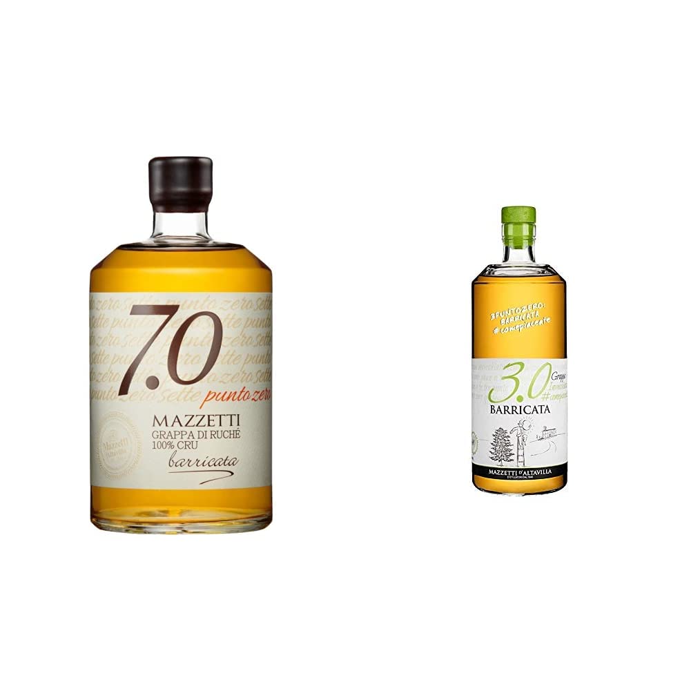 Mazzetti D' Altavilla, 7.0 Grappa di Ruche' Invecchiata in Barriques - 700 ml & 3.0 Grappa Barricata in Astuccio - 700 ml