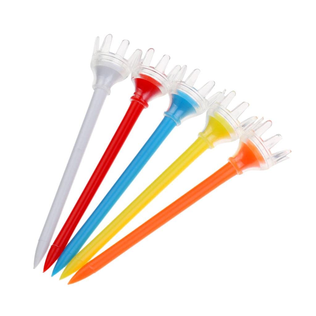 Shivam Trade Set of 5 PVC Claw Crown Golf Tees 90mm/3.5 Golfer Accessory - Send by Random Color (54018661ST)