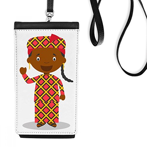 Cadeau porte-monnaie avec motif Mali sauvage et étui de protection suspendu pour smartphone
