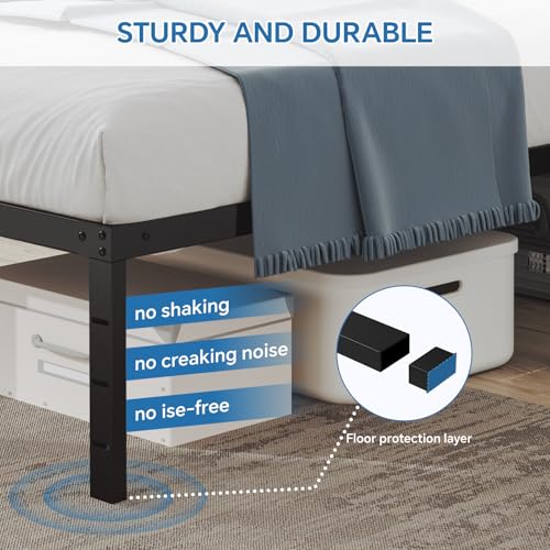 Bed Frame-Simple and Atmospheric Metal Platform Bed Frame, Storage Space Under Easy to Assemble Bed Heavy Duty Frame Bed, Sturdy Single Size Bed Frame, Suitable for Bedroom (Single 90 * 190cm)