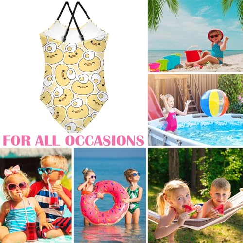 Image of Girls one Piece Swimsuit Summer UPF 50+ Quick Dry Beach Bathing Suit with Straps Swimwear 3-10 Years
