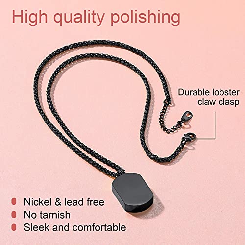 FindChic Personalized Urn Necklaces for Ashes Vertical Bar/Moon Cat/Sand Clock/Dog Claw Pendant Stainless Steel/18K Gold Plated/Black Waterproof Keepsake Cremation Jewelry with Funnel, with Gift Box4