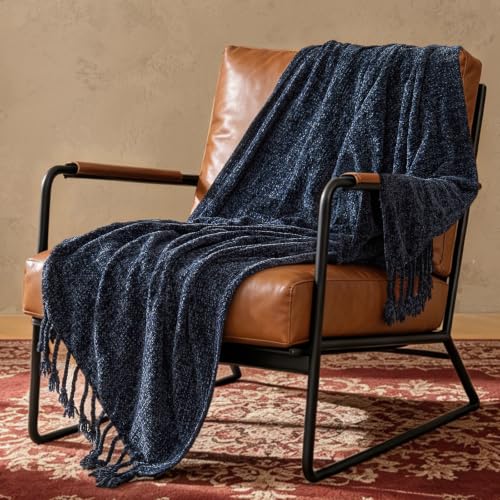 Image of BEDELITE Soft Cozy Chenille Knit Throw Blanket with Tassel,Farmhouse Boho