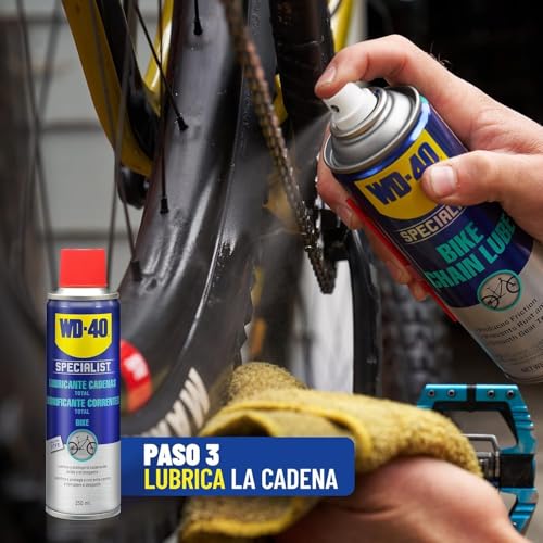 WD-40 Bike - Kit de mantenimiento de bicicleta, contiene Desengrasante bike 500ml + Lubricante de cadenas bike 250ml + paño de microfibra - Imagen 3