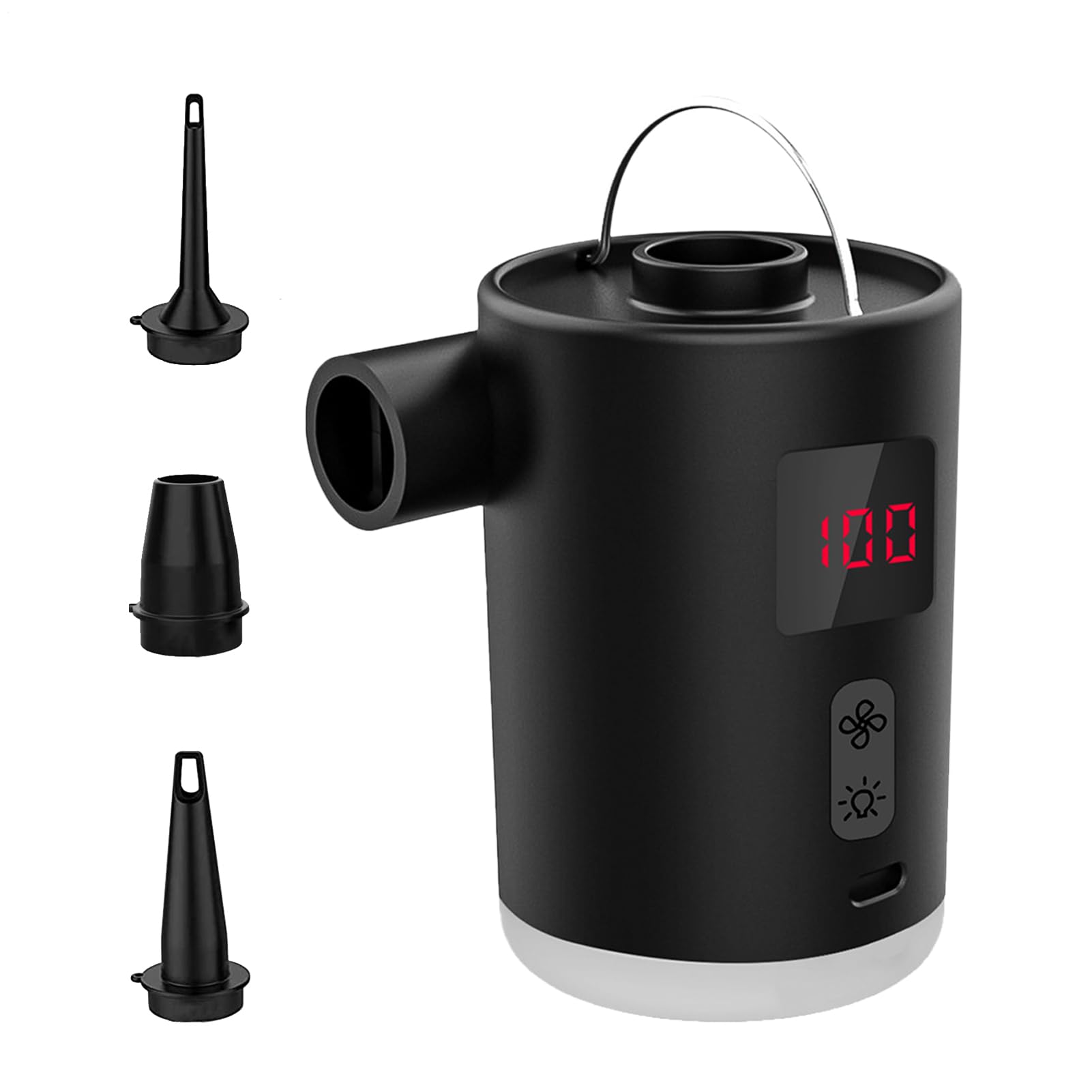 Pompe À Air pour Matelas Gonfleur De Matelas Gonflable | Compresseur Rechargeable Gonflage Rapide Lampe LED Pour Camping Randonnée