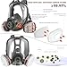 GQFOWE Full Face Gas Mask - Reusable Respirator Masks Survival Nuclear and Chemical with Activated Carbon Filters Against Gases/Organic Vapors/Chemical for Spray Paint,Industry,Sanding.