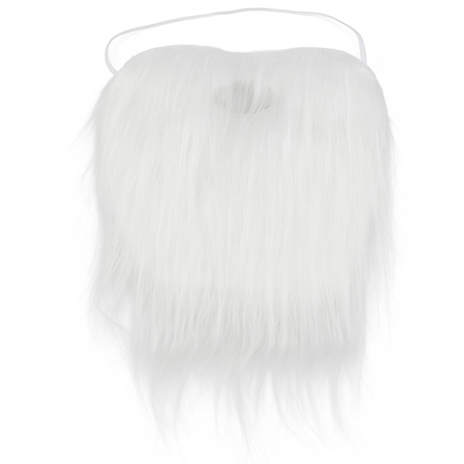 CERCTLA Fake Moustache White, Christmas Santa Claus White Fake Beard, Realistic Beard with Elastic Rope for Halloween, Christmas, Costume, Masquerade, Cosplay, Party