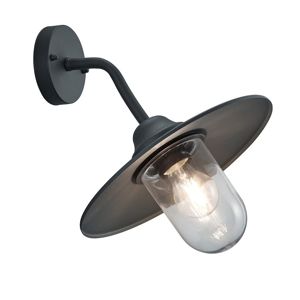 Trio Leuchten Brenta 201760142 Outdoor Wall Light Die-Cast Aluminium Anthracite/Clear Glass Excl. 1x E27