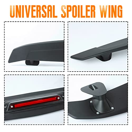 Acmex Universal Gt Style Rear Spoiler Wing,46.7 Inch Abs Lightweight Racing Rear Trunk Wing Tail For Car (Matte Black) #TOP1