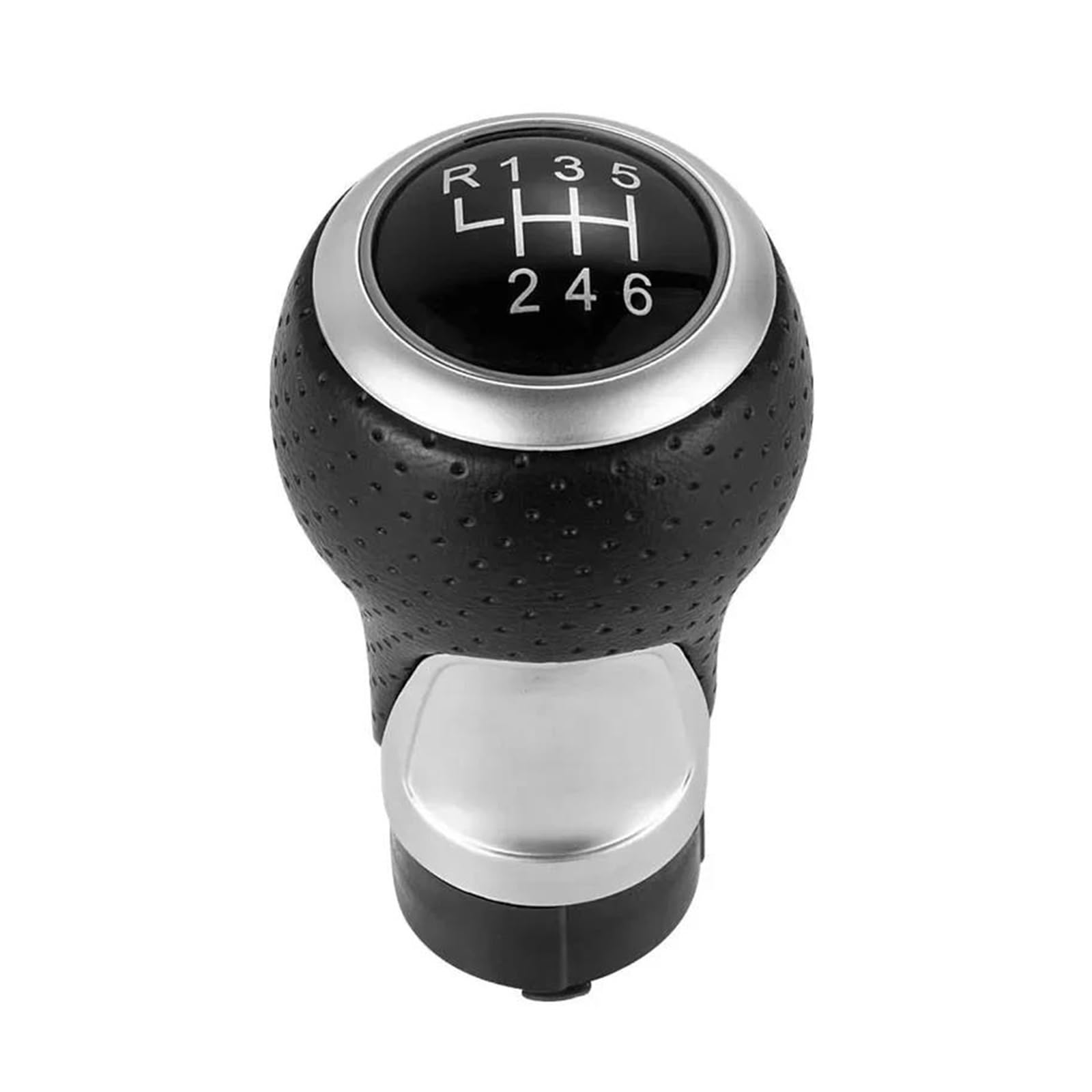 REOKIP for Seat for Leon MK1 for Ibiza 6J Metal Plastic Leather Shifter Car Gear Shift Knob 12mm 5/6 Speed Handle Shifter Lever Knob(Silver 6 Speed)