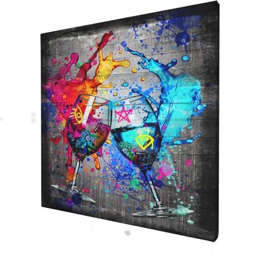 Impression sur toile verre à vin pour habiller un mur vide de bistrot ou cuisine
