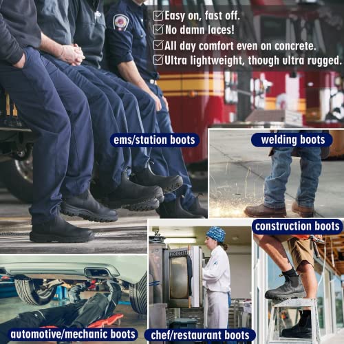 DIIG Work Boots for Men, Steel/Soft Toe Waterproof Working Boots, Slip Resistant Anti-Static Slip-on Safety Working Shoes4
