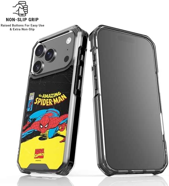 Skinit Clear Phone Case Compatible with iPhone 17 Pro - Officially Licensed Marvel Classic Comics The Amazing Spider-Man Design