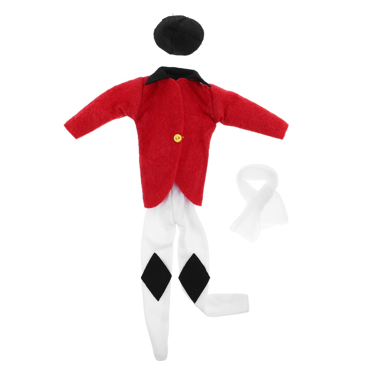 CLISPEED Doll Horseback Riding Outfit Red Equestrian Dress-up Set including Jacket Hat Pants Scarf for Collector Dolls and Mini Garments