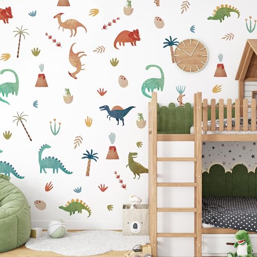 Vinilo decorativo de pared dinosaurio multicolor