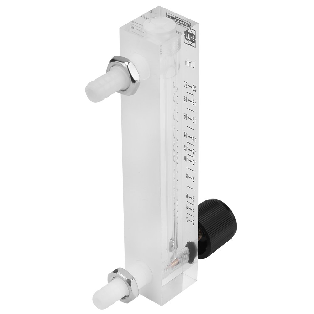 2-20LPM Testeur de Compteur Débit de Gaz, Walfront Acrylique Débitmètre de Gaz Air avec Vanne de Contrôle pour Mesurer Le Flux de Contrôle