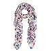 Elegant Pink Floral Print Fragment Fashion Scarf Wrap, Beige