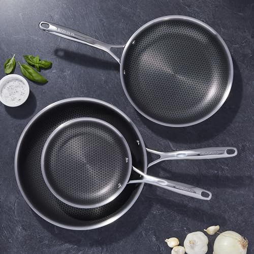 HENCKELS Paradigm 5-pc Frying Pan and Silicone Utensil Set, Nonstick, 3-ply Stainless Steel - Image 2