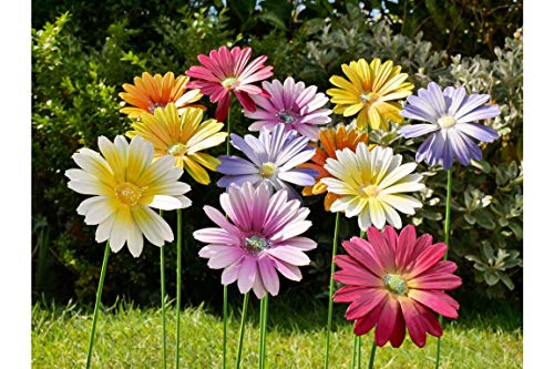Furniture Checklist Metal Garden Flower Stakes Set Of 12 Multicoloured Garden Decorative Ornaments...