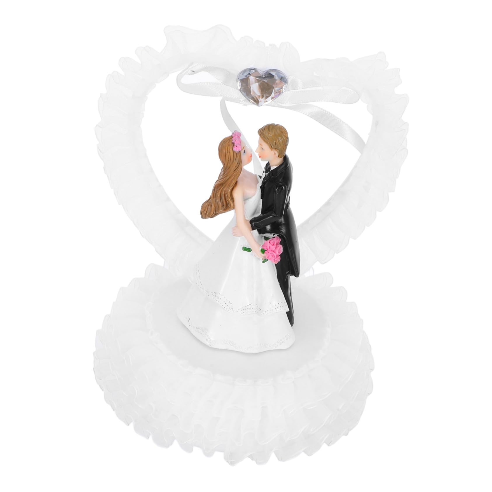 PRETYZOOM 3 Stück Hochzeitsdekorationen Romantische Liebesstatue Hochzeitstorte Ornament Braut Und Bräutigam Figuren Paar Dekoration Herz Kuchenaufsatz Braut Und Bräutigam