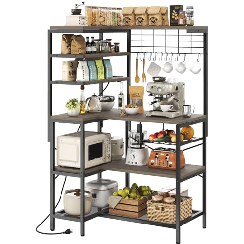 iabifo 6-Tier L-Shaped Coffee Station