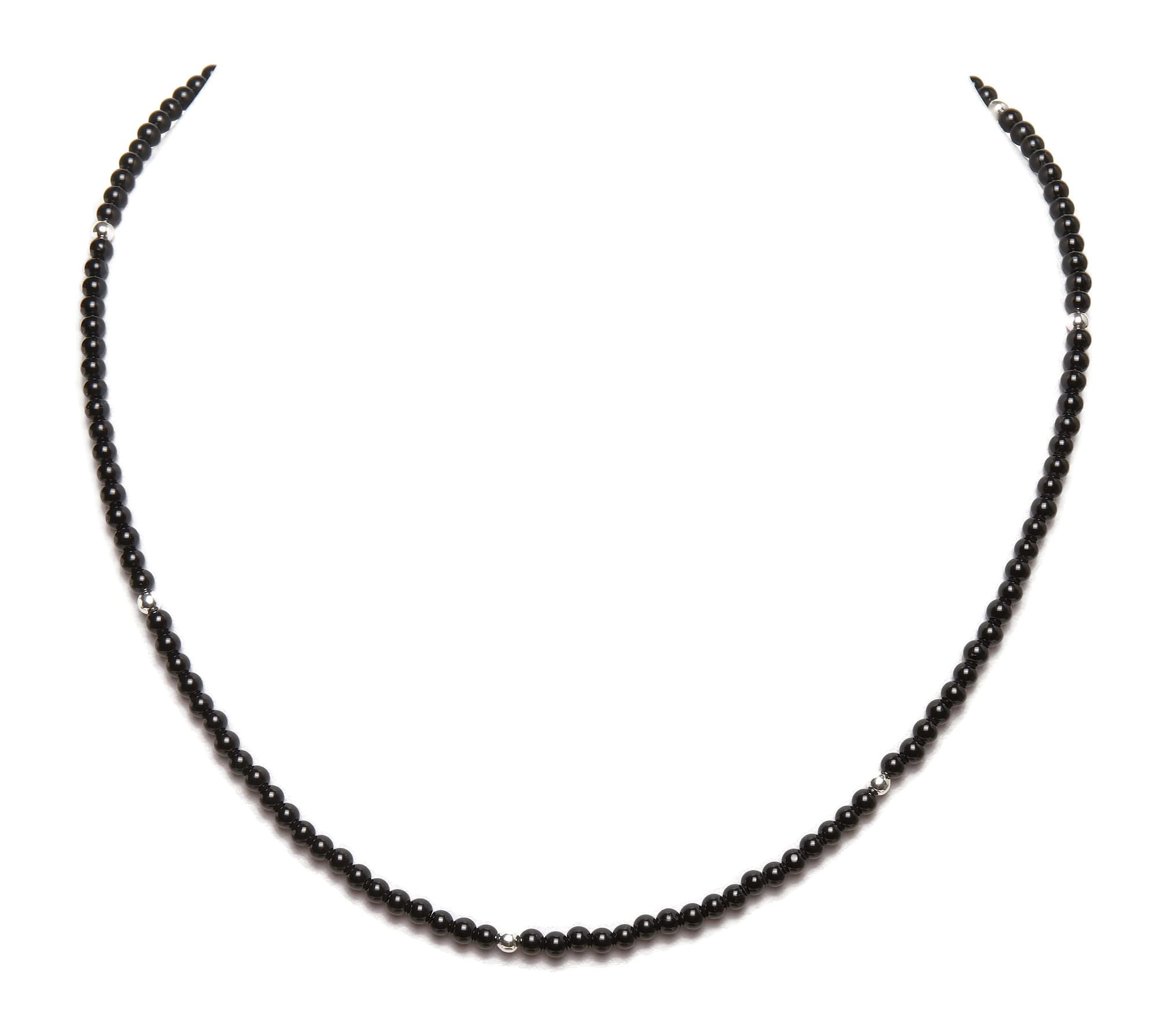 Turmalin Kette schwarz - Schörlkette - 925 Silber - Steinkette Turmalin