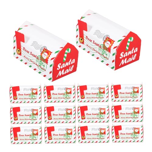 GLEAVI 20 Piezas Cajas de Dulces Navideñas para y Celebraciones Festivas Caja de Cookies Buzón para Decorar y Organizar