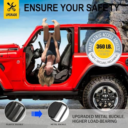 Image of moveland 2 Pack Roll Bar Grab Handles for Jeep Wrangler TJ YJ JK 1955-2023