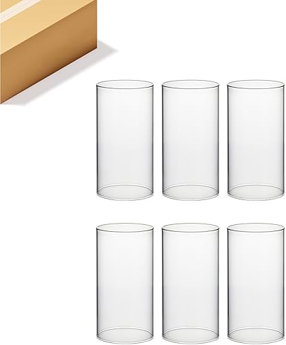 Miniatura 83 de WGVI Funda para portavelas Hurricane, ancho de 6 pulgadas, altura de 10 pulgadas, portavelas cilíndrico de vidrio transparente, tubo de chimenea
