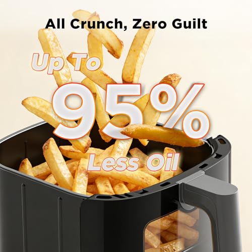 Image of Fullwill 6QT Air Fryer with Viewing Window,12-in-1 Multi-Function Air Fry,Roast,Bake, Dehydrate, Fries,Nonstick and Dishwasher-Safe Basket,Family&friends Party,Max 400℉ Crisping 1700W,Gray