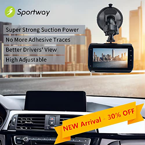 Sportway S20 (2pcs) Suction Cup Dash Cam Mount Holder, with 5pcs Joints, for Rove APEMAN CHORTAU Roav Nexar iiwey YI Z-Edge Old Shark KDLINKS Falcon Zero... Most Car Dash Cameras - Thumbnail 2
