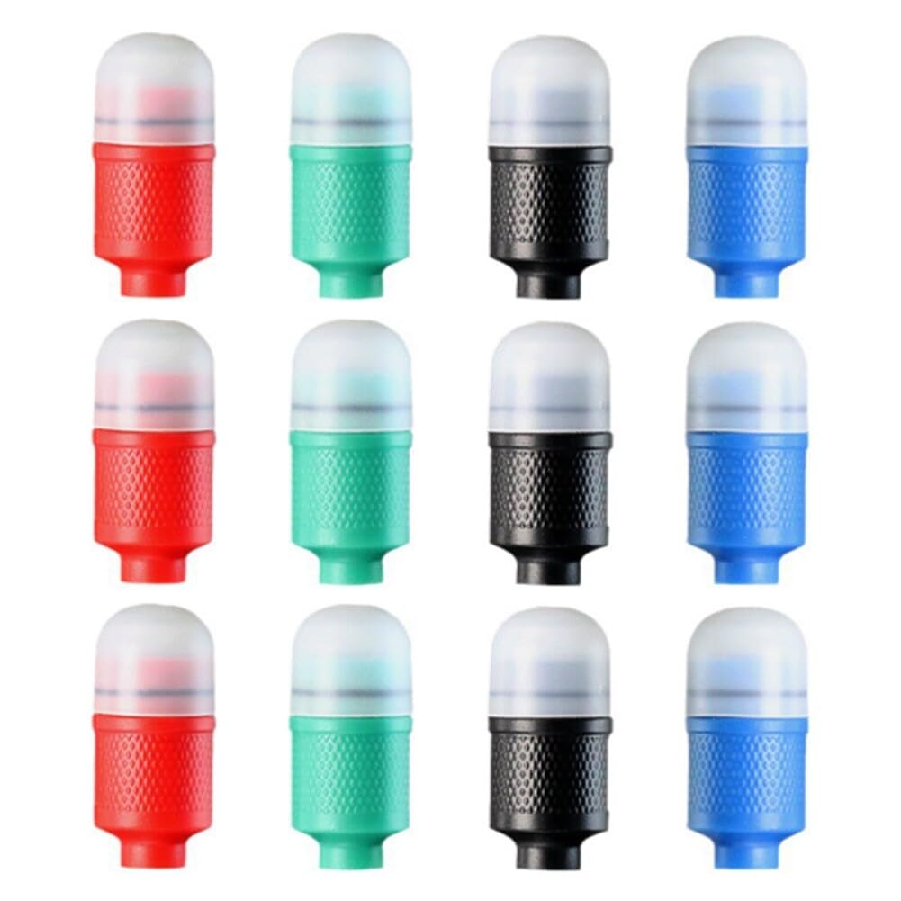 12 PCS Bicycle Valve Lights Flash Light Tire Valve Cap Lamp Bike Tire Lamp Rotating LED Wheel Lights for Car Trucks Motorcycle Bike Night Riding and Electric Vehicle (Red/Blue/Green/Colorful)