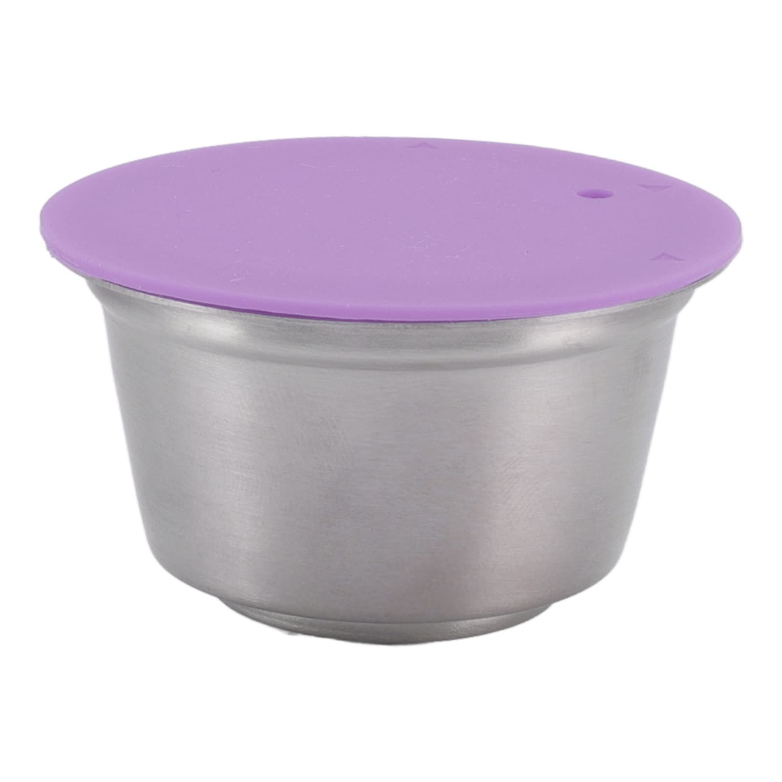 Cápsulas de café reutilizables, juego de cápsulas de café recargables de acero inoxidable, juego de tazas de filtro de café reutilizables con cubierta de polvo para (Purple)