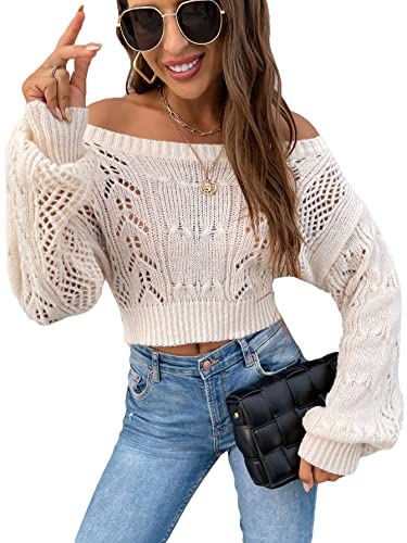 Floerns Women's Off Shoulder Bishop Long Sleeve...