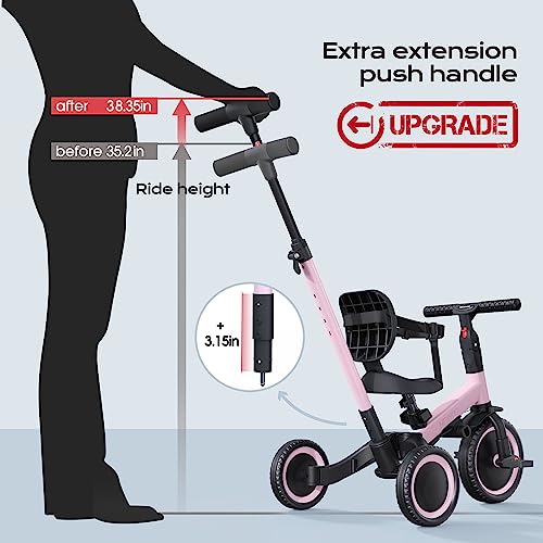 image for newyoo 5 in 1 Tricycles for 1-3 Year Olds, Toddler Bike, Gift & Toys f