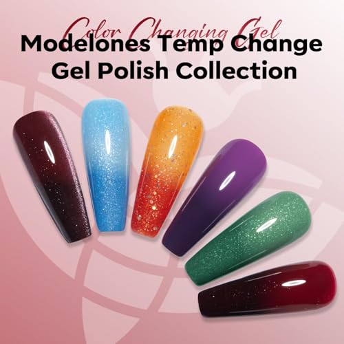 Image of modelones Red Cat Eye Gel Nail Polish Burgundy Wine Color Changing Mood Temperature Change valentine Nail Polish Gel Soak Off Nail Art New Year Party 15ML