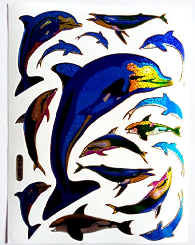 B2SEE Sticker Autocollants 2 Feuilles Les Dauphins 14 x 10 cm a Feuille