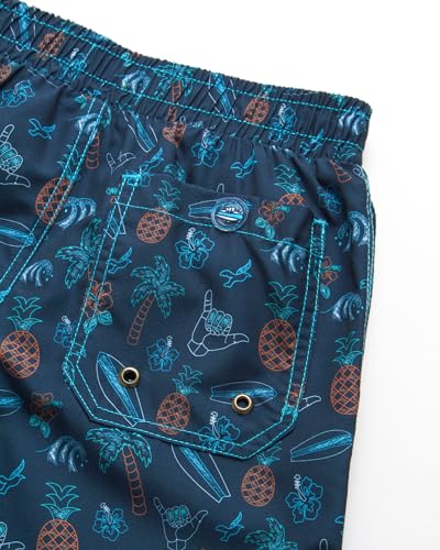 Image of Beach Bros. Boys Shorts Set - 3 Piece Button Down Hawaiian Shirt Swim Trunks & Bucket Hat - Boys Summer Shorts Outfit