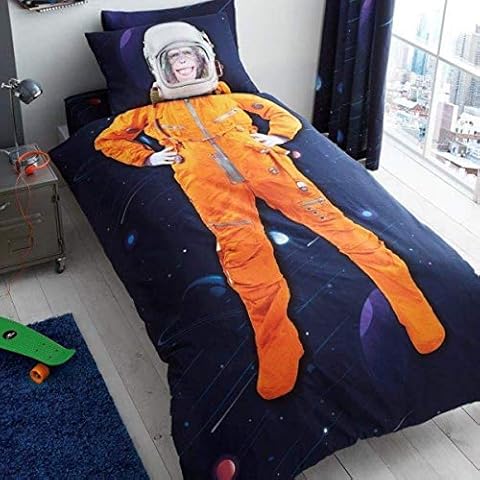 Space Chimp Single Duvet Cover and Pillowcase Set Cover