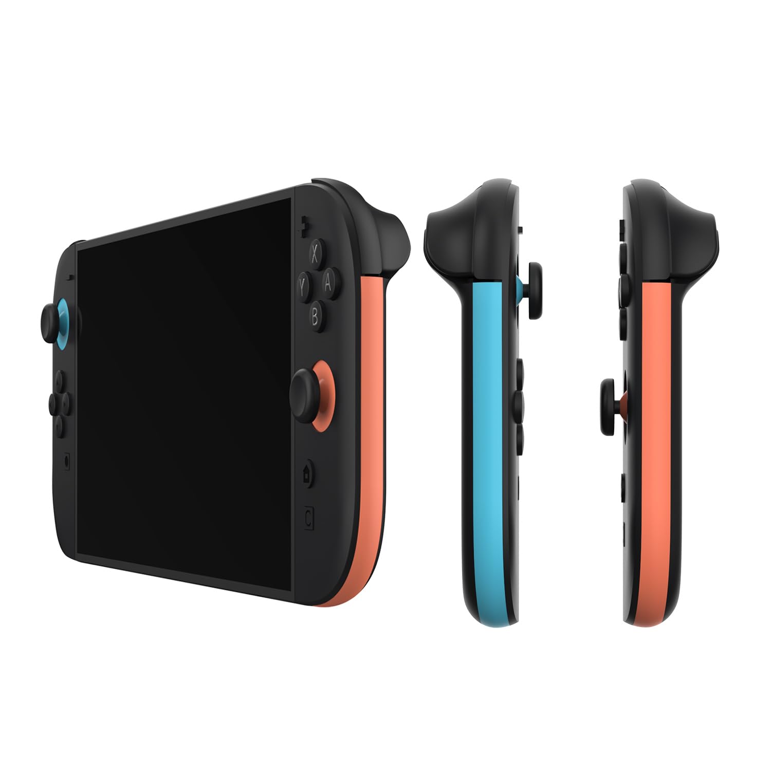 Tira Decorativa para Mandos Switch 2, Tiras Decorativas para Mandos Izquierdo y Derecho, Kit de Recambio para Juegos Accesorios (Izquierda azul + Derecha naranja)