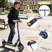 ZQHQKJ Adult Scooter for Kids, Teens, and Adults, LED Big Wheels Scooters with Hand Brake & Shock Absorptio, Sport Folding Kick Scooter, 4 Adjustable Levels. Bearing ABEC9, Max Load 240 LBS.,Blue