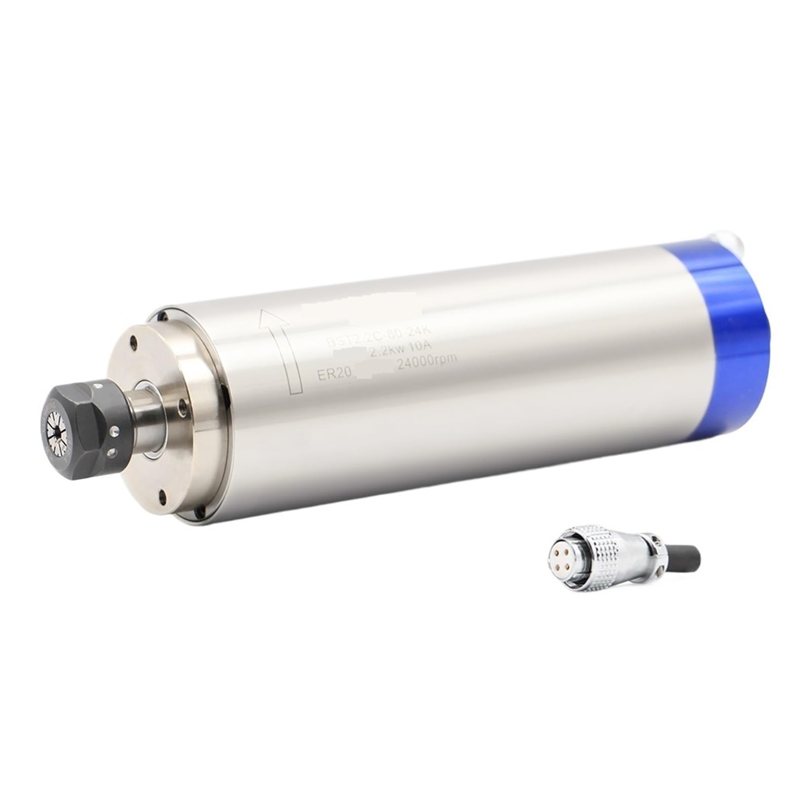 2.2KW ER20 80mm Wrzeciono Chłodzone Wodą CNC Grawerowanie Frezarka Ploter 4 Sztuk Łożyska Wysoce Zoptymalizowany(Steel Ball Bearing)