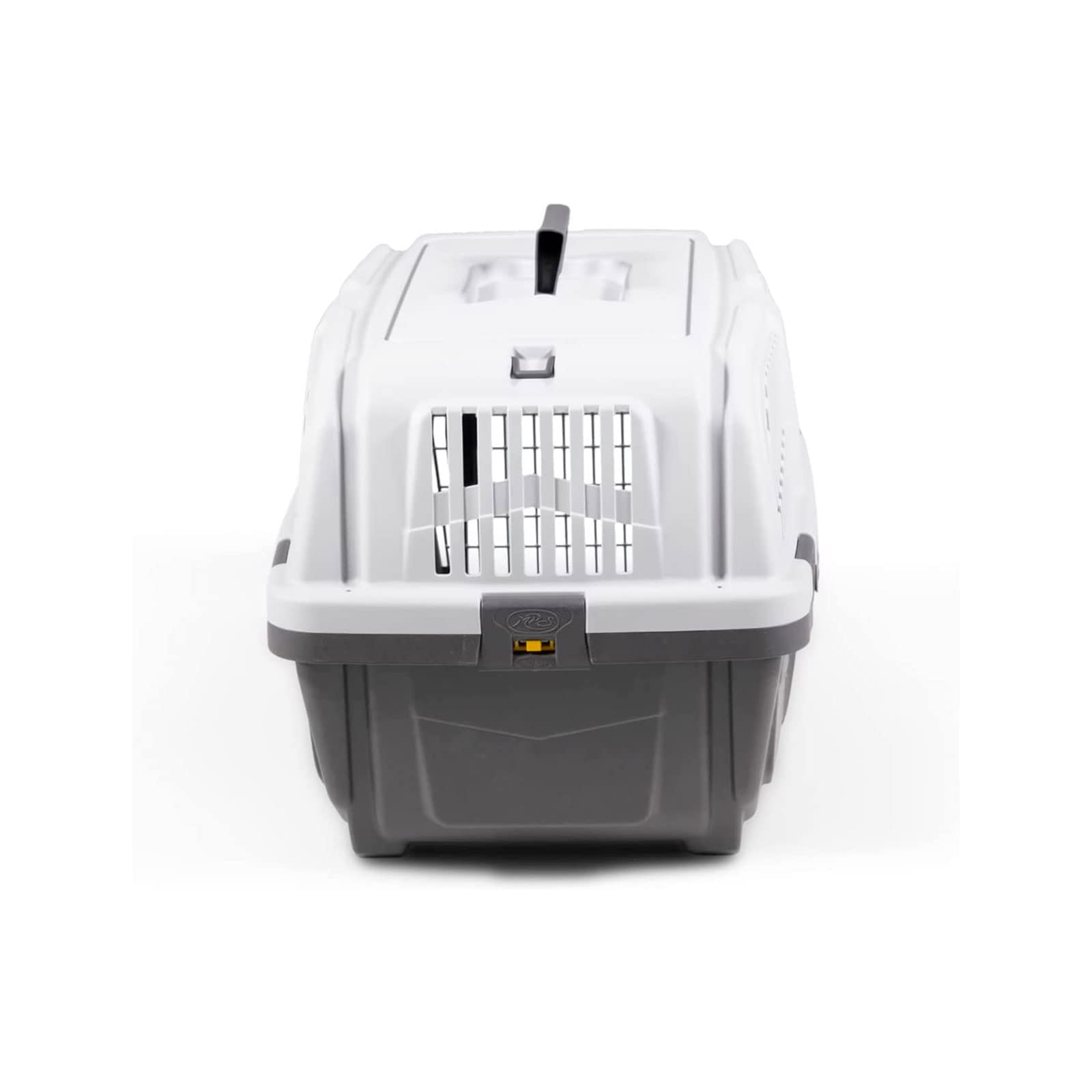 Mondo Viro - Transportín para perros y gatos de polipropileno con puerta de metal con cierre de seguridad de doble mando: cumple con las normas para el transporte aéreo en dos tamaños (mediano 60 x 40
