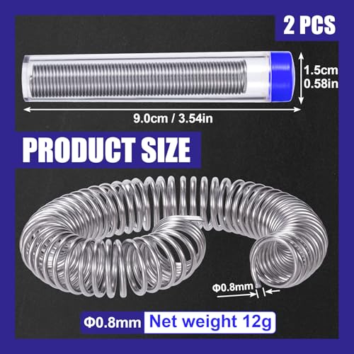 Image of Pndeyo 2 Pack 0.8mm Diameter Solder Wire, Portable Electrical Soldering Wire for Motherboard Electrial Appliance Components Repair (Net 12g)- Orange & Blue